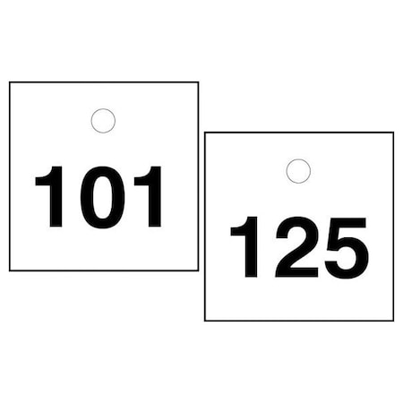 Accuform Numbered Safety Tags, HS-Laminate, 3 in W, 25 PK TDY244BU